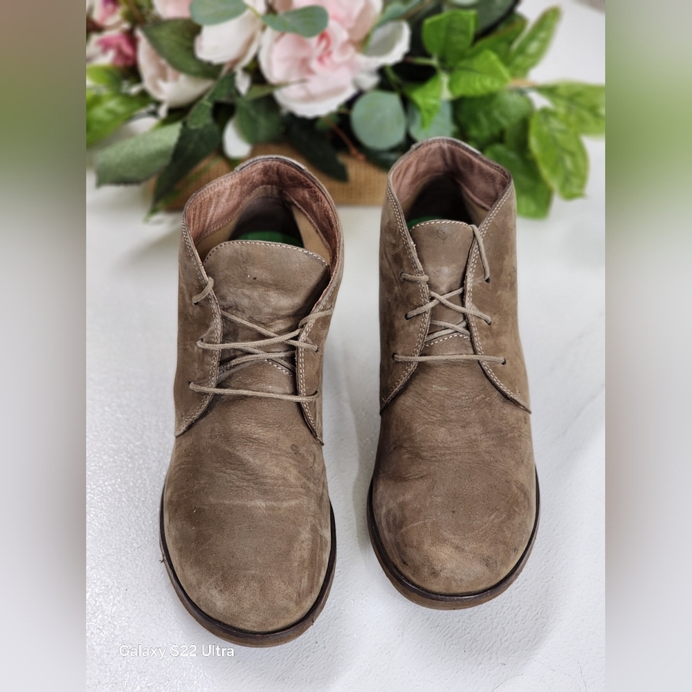 Dansko Taupe Suede Ankle Boots - Picture 2 of 5